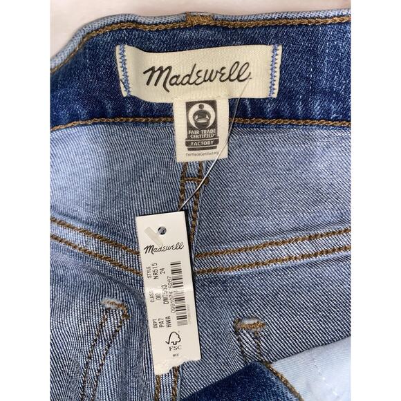 MADEWELL Jeans Womens 24 High Rise Skinny Stretch Frayed Hem Denim Blue - Picture 5 of 11